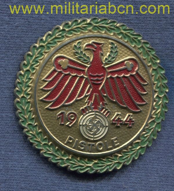 Alemania III Reich. Placa de Gau Tirol-Vorarlberg Competición de Tiro Wehrmann. Pistole