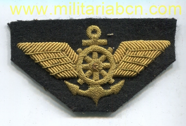 URSS. Unión Soviética. Piloto aeronaval. Oficial. En tela. Bordada en hilo de oro.