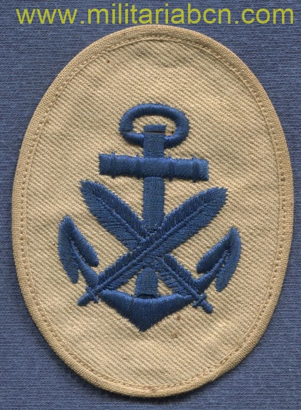 Kriegsmarine. Distintivo de brazo de Especialidad en tela. Suboficial Escribiente., Schreiber Laufbahnabzeichen