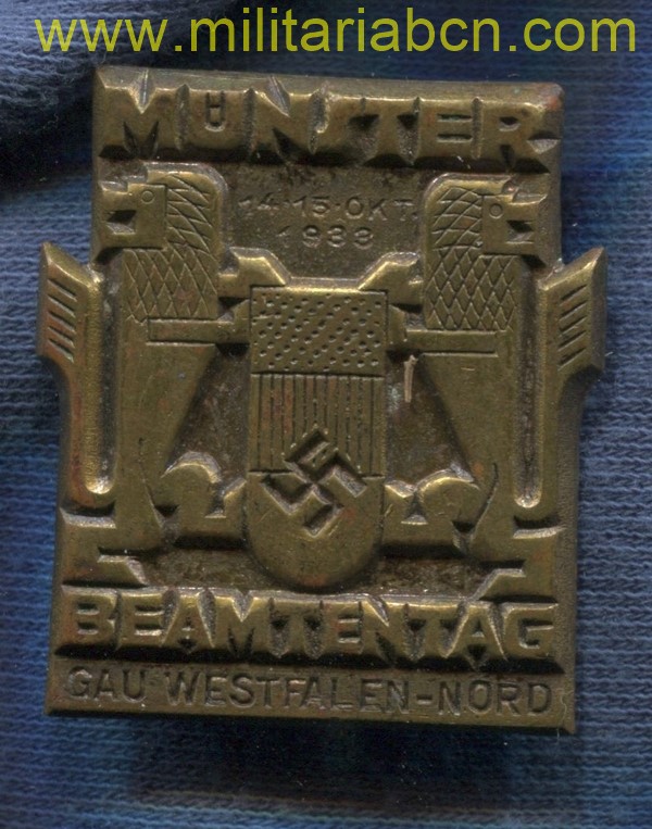 Alemania III Reich. Insignia Münster Beamtentag Gau Westfalen Nord