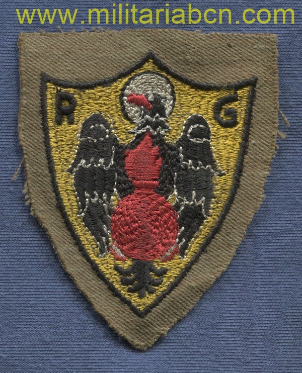 Parche de brazo bordado para Oficiales de la Reserva General de Artillería. Guerra Civil Española.
