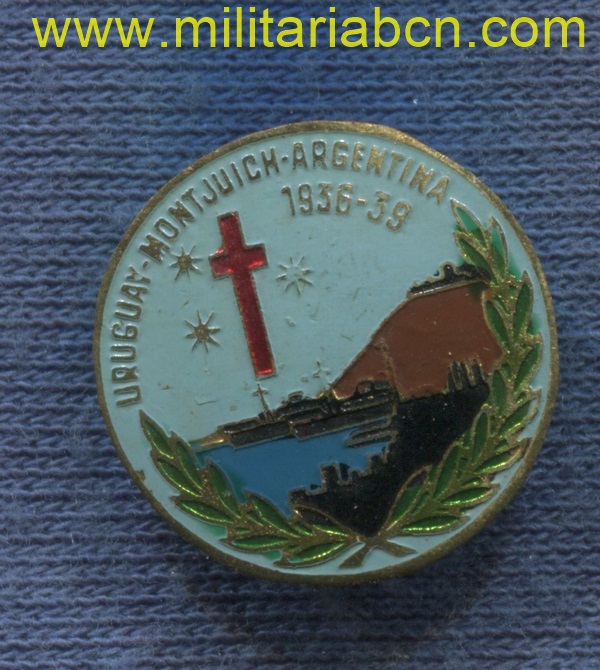 Insignia de solapa de los Cautivos en el Uruguay y Montjuic durante la Guerra Civil.