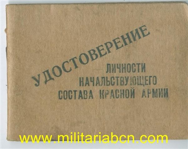 Carnet de Ayudante de Jefe de Batallón. 1942. Con fotografía